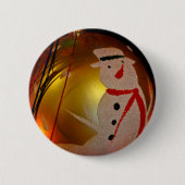Mattiertes Schneemann-Ornament Button (Vorderseite)