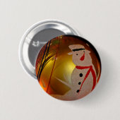 Mattiertes Schneemann-Ornament Button (Vorne & Hinten)