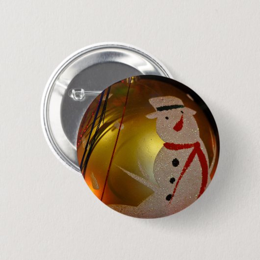 Mattiertes Schneemann-Ornament Button (Vorne & Hinten)