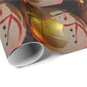 Mattiertes Schneemann-Ornament Geschenkpapier (Rolleneckpunkt)