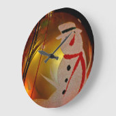 Mattiertes Schneemann-Ornament Große Wanduhr (Winkel)