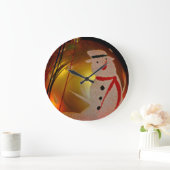 Mattiertes Schneemann-Ornament Große Wanduhr (Zuhause)