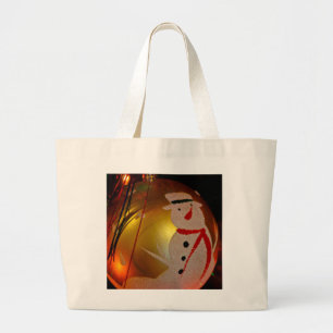 Mattiertes Schneemann-Ornament Jumbo Stoffbeutel