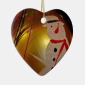 Mattiertes Schneemann-Ornament Keramikornament (Rechts)