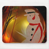 Mattiertes Schneemann-Ornament Mousepad (Vorne)