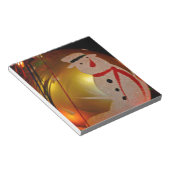 Mattiertes Schneemann-Ornament Notizblock (angewinkelt)