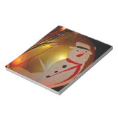Mattiertes Schneemann-Ornament Notizblock (Rotiert)