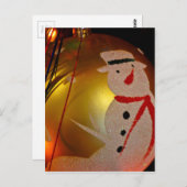 Mattiertes Schneemann-Ornament Postkarte (Vorne/Hinten)