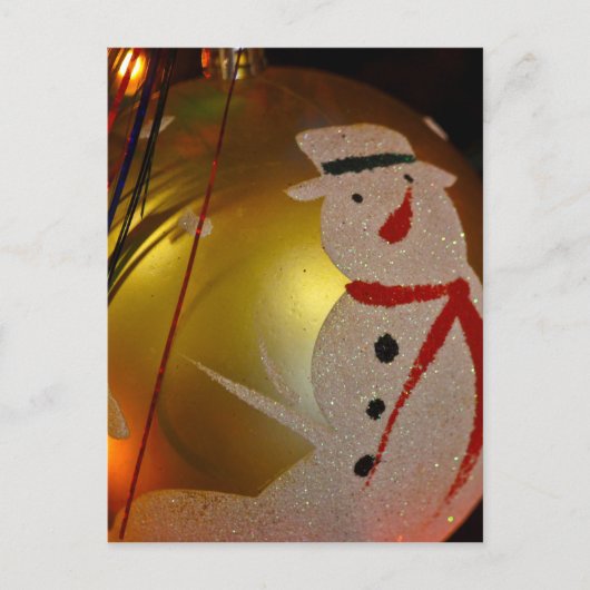Mattiertes Schneemann-Ornament Postkarte (Vorderseite)