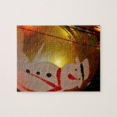 Mattiertes Schneemann-Ornament Puzzle (Horizontal)