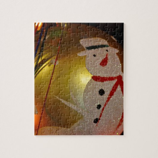 Mattiertes Schneemann-Ornament Puzzle (Vertikal)