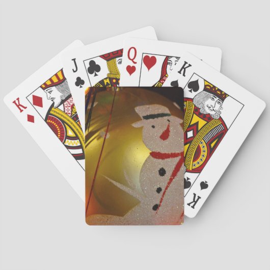 Mattiertes Schneemann-Ornament Spielkarten (Rückseite)