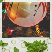 Mattiertes Schneemann Weihnachtsgeschmuck Geschirrtuch (Gefaltet)