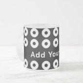 Mattiertes Schwarz-Weiß-Ringe-Glas Mattglastasse (Vorderseite Links)