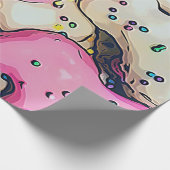 Mattiertes Tierkochtmuster Geschenkpapier (Ecke)