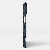 Mattiertes Winter Floral, Icy Blue & Silver Muster iPhone Hülle (Rechte Seite)