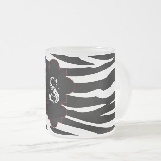 Mattiertes Zebra-Glas-Kaffee-Tasse Cup Mattglastasse (VorderseiteRechts)