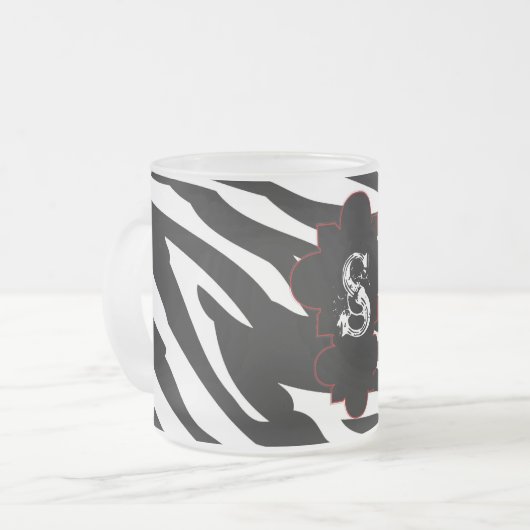 Mattiertes Zebra-Glas-Kaffee-Tasse Cup Mattglastasse (Vorderseite Links)