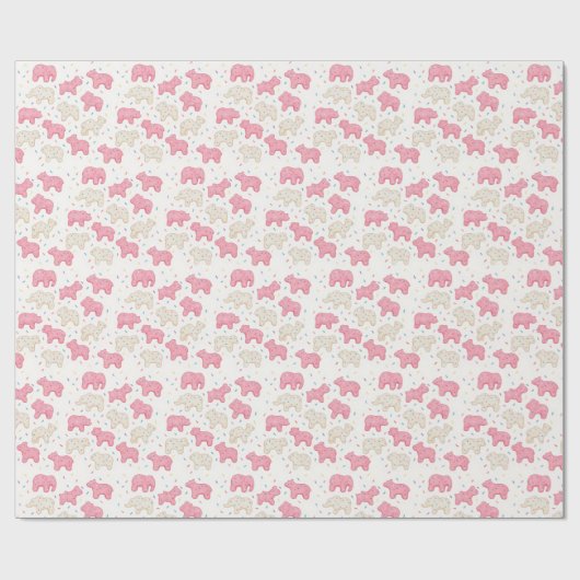 Mattiertes Zirkus-Tierkochen Geschenkpapier (Flach)