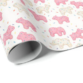 Mattiertes Zirkus-Tierkochen Geschenkpapier (Rolleneckpunkt)