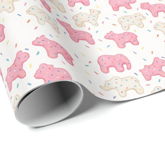 Mattiertes Zirkus-Tierkochen Geschenkpapier (Rolleneckpunkt)