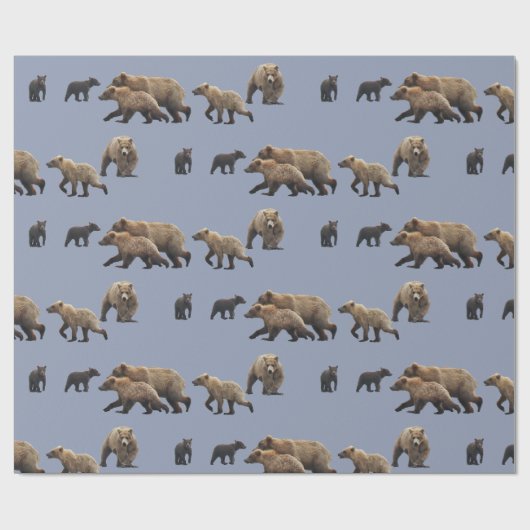 MattPackpapier, 30" x 6' mit Grizzlybären Geschenkpapier (Flach)