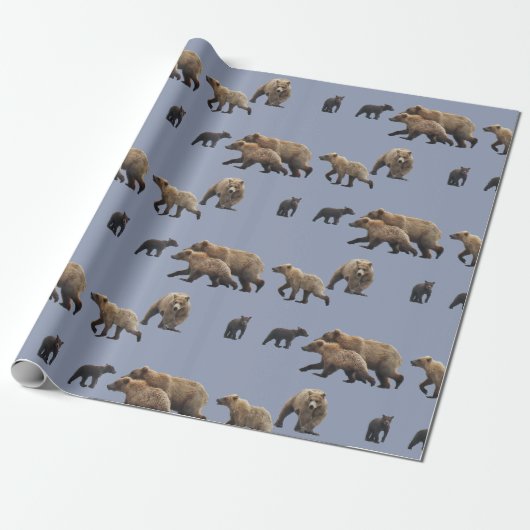 MattPackpapier, 30" x 6' mit Grizzlybären Geschenkpapier (Ungerollt)