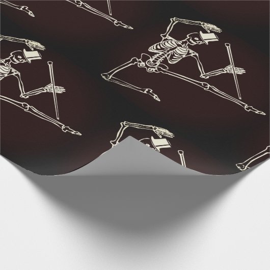 MattPackpapier, 30" x 6' TANZEN-SKELETT Geschenkpapier (Ecke)