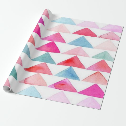MattPackpapier, Pastell-Aquarell Dreiecke Geschenkpapier (Ungerollt)