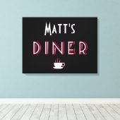 Matts Art Deco Diner Sign Leinwanddruck (Insitu (Holzboden))