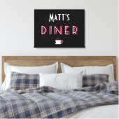 Matts Art Deco Diner Sign Leinwanddruck (Insitu (Schlafzimmer))