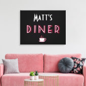 Matts Art Deco Diner Sign Leinwanddruck (Insitu (Wohnzimmer))