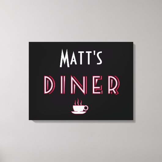 Matts Art Deco Diner Sign Leinwanddruck (Vorderseite)