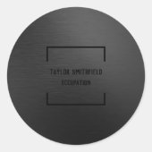 Mattschwarz Runder Aufkleber (Vorderseite)