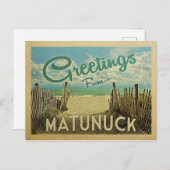 Matunuck Beach Vintage Travel Postkarte (Vorne/Hinten)