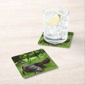 Mature Male Wild Türkei zeigt Feathers Rechteckiger Pappuntersetzer (Vor Ort)