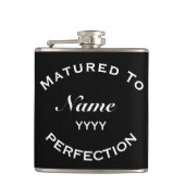 Matured To Perfection Personalised Birthday Gift Flachmann (Vorderseite)