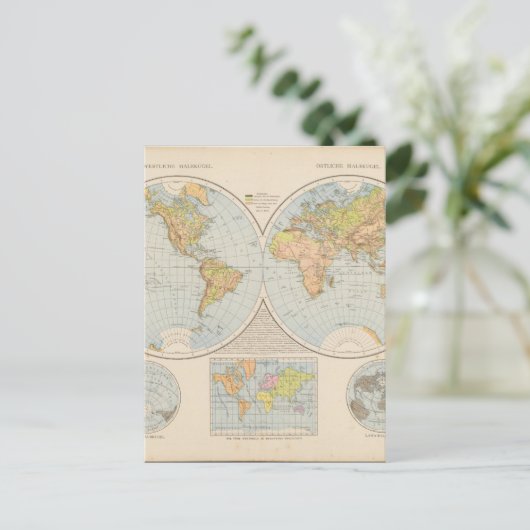 Matured World Map 28 Postkarte (Stehend Vorderseite)