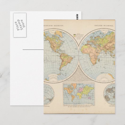 Matured World Map 28 Postkarte (Vorne/Hinten)