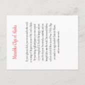 Matushka Olga von Alaska Gebet Card Postkarte (Rückseite)