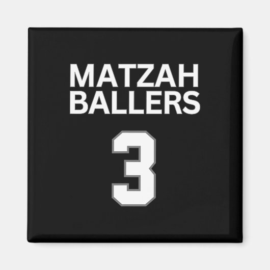 Matzah Ballers 3 Funny Jewish Pun Basketball Team Magnet (Vorne)