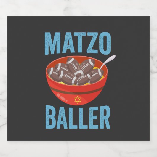 Matzo Baller Funny Football Hanukkah Rugby Geschen Bierflaschenetikett (Einzelnes Label)