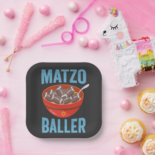 Matzo Baller Funny Football Hanukkah Rugby Geschen Pappteller (Party)