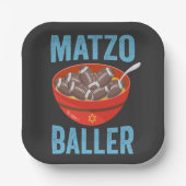 Matzo Baller Funny Football Hanukkah Rugby Geschen Pappteller (Vorderseite)