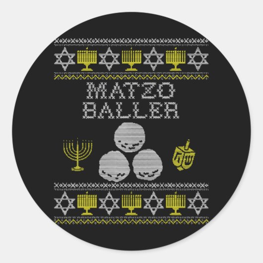 Matzo Baller Funny Hanukkah's Matzah Balls Runder Aufkleber (Vorderseite)