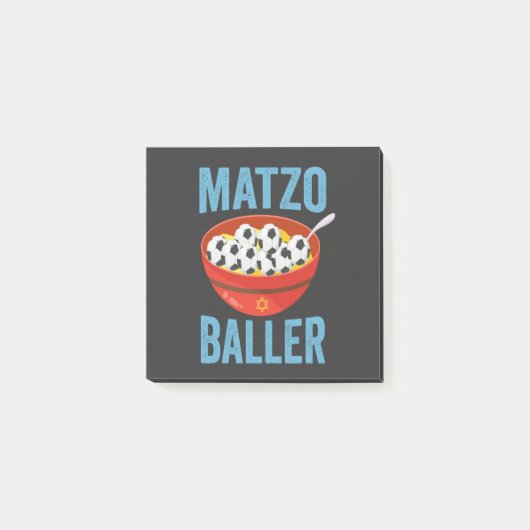 Matzo Baller Funny Soccer Hanukkah Holiday Geschen Post-it Klebezettel (Vorderseite)