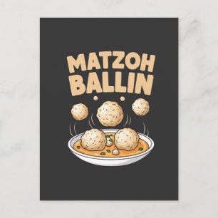 Matzo Baller Hanukkah Food Jüdische Kultur Feiertagspostkarte