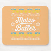 Matzo Baller Long Sleeve Funny Hanukkah Geschenke Mousepad (Vorne)