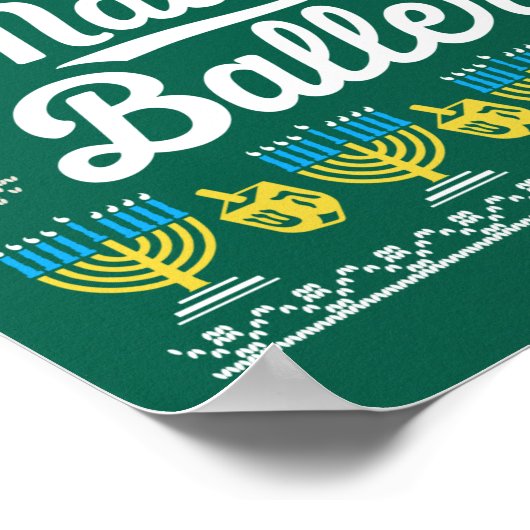 Matzo Baller Long Sleeve Funny Hanukkah Geschenke Poster (Ecke)