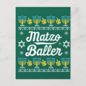 Matzo Baller Long Sleeve Funny Hanukkah Geschenke Postkarte (Vorderseite)
